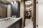 Marble countertops in the bathroom
